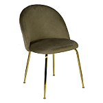 Стул велюровый хаки на золотистых металлических ножках Vendramin Chair варинант исполнения - 2 | Loft Concept в Рязани