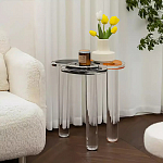 Дизайнерский журнальный стол с фигурной столешницей на 3-х прозрачных ножках Rahakif варинант исполнения - 4 | Loft Concept в Рязани