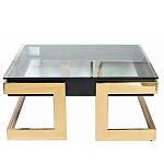 Стол журнальный квадратный с стеклянной столешницей Alonso Glass варинант исполнения - 1 | Loft Concept в Рязани