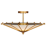 Потолочный светильник в форме конуса с каркасом золотого цвета и тканевым абажуром Inspiration in Light варинант исполнения - 3 | Loft Concept в Рязани