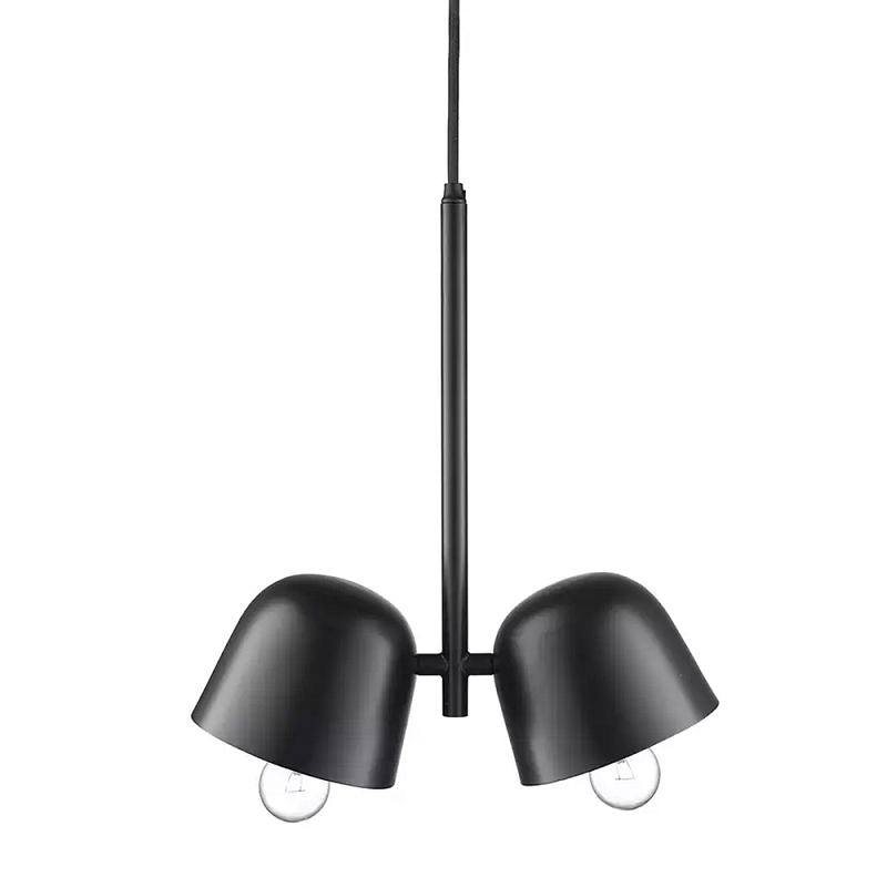 Подвесной светильник черный с 2-мя плафонами Pendant lamp Black Черный Подвесной светильник черный с 2-мя плафонами Pendant lamp Black Черный в Рязани | Loft Concept