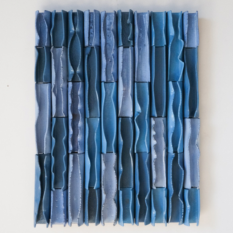 Объемное Панно Vertical Blue Rhythmic Waves Синий в Рязани | Loft Concept 