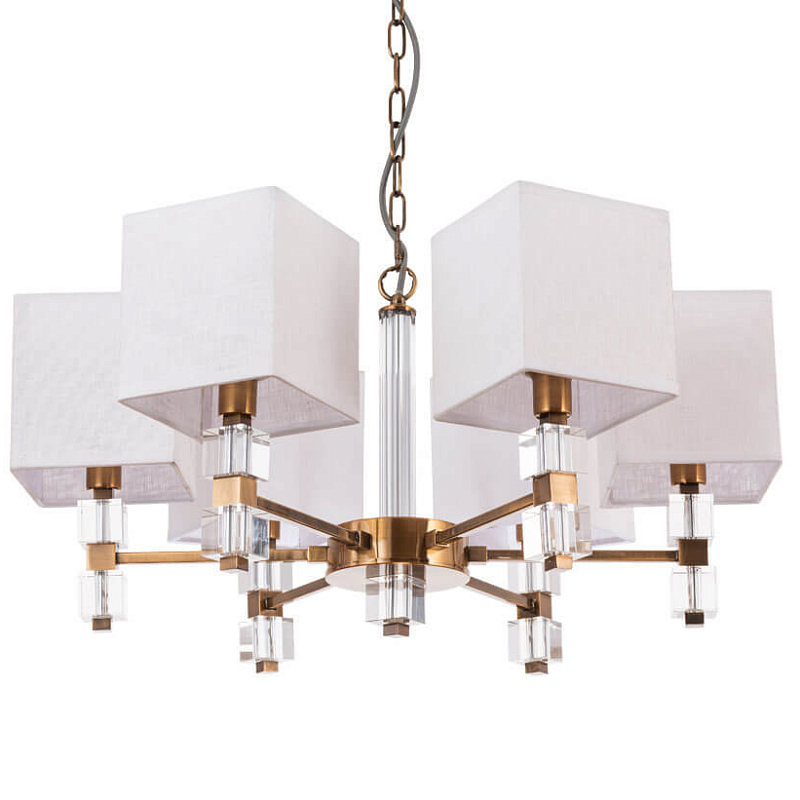 Люстра Tradonico Chandelier Brass Белый Бронза Прозрачный Люстра Tradonico Chandelier Brass Белый Бронза Прозрачный в Рязани | Loft Concept