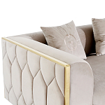 Диван двухместный  бежевый с золотым каркасом Bertrude варинант исполнения - 2 | Loft Concept в Рязани