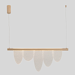 Люстра подвесная с пятью прозрачными элементами в форме лепестков и золотистым металлическим основанием DALI Tonin Casa варинант исполнения - 3 | Loft Concept в Рязани