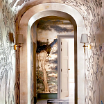 Обои ручная роспись Bamboo River Blossom Original colourway on Deep Rich Gold gilded paper with pearlescent antiquing варинант исполнения - 2 | Loft Concept в Рязани