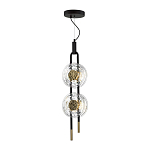 Подвесной светильник с черным основанием и золотистым декором Bruno Duo варинант исполнения - 2 | Loft Concept в Рязани