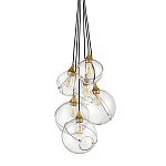 Подвесной светильник с шестью прозрачными стеклянными шарообразными плафонами Hinkley варинант исполнения - 1 | Loft Concept в Рязани