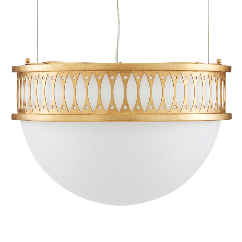 Подвесной светильник с фактурным золотым каркасом Exceptional Classic Design Золотой Молочный Подвесной светильник с фактурным золотым каркасом Exceptional Classic Design Золотой Молочный в Рязани | Loft Concept