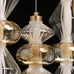 Люстра с плафонами из прозрачного и янтарного стекла в виде шаров и ромбов Gabriel Scott Luna варинант исполнения - 11 | Loft Concept в Рязани