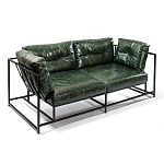 Диван Лофт Натуральная Винтажная кожа Зеленый Two Seat Encounter Leather Sofa варинант исполнения - 3 | Loft Concept в Рязани