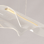 Люстра линейная с прозрачным волнообразным плафоном Wave Line варинант исполнения - 9 | Loft Concept в Рязани