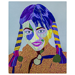 Картина с вышивкой Портрет wall panel People with the yellow ear 3 варинант исполнения - 3 | Loft Concept в Рязани