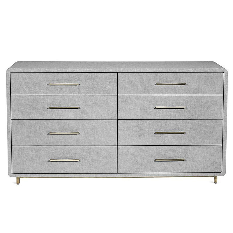Комод с 8-ю вместительными ящиками Dresser with Fabric Trim Бежевый Серый Комод с 8-ю вместительными ящиками Dresser with Fabric Trim Бежевый Серый в Рязани | Loft Concept