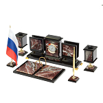 Настольный письменный набор из креноида и змеевика на бронзовых ножках Marble Accessory варинант исполнения - 2 | Loft Concept в Рязани