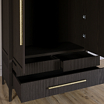 Шкаф платяной Primo с выдвижными ящиками шпон Темный орех варинант исполнения - 5 | Loft Concept в Рязани