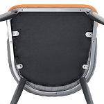 Стул оранжевый с высокой спинкой из искуственной кожи на серых металлических ножках Enigma Orange варинант исполнения - 5 | Loft Concept в Рязани