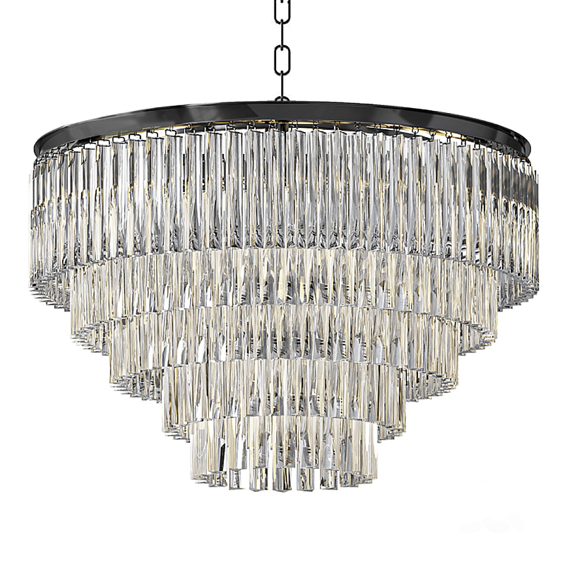 Люстра Odeon Clear Glass Fringe Chandelier -60 Черный в Рязани | Loft Concept 