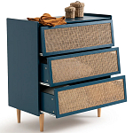 Комод с 3-мя ящиками из ротанга Blais Deep Blue Wicker Furniture варинант исполнения - 4 | Loft Concept в Рязани