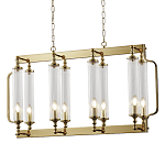 Люстра прямоугольная с 8-ю стеклянными плафонами цилиндрической формы Jeanette варинант исполнения - 1 | Loft Concept в Рязани