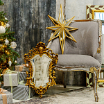 Зеркало настенное в ажурной раме золотого цвета с эффектом старины Classic Ornament Mirror варинант исполнения - 2 | Loft Concept в Рязани