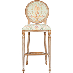 Барный стул из массива бука светло-зеленый с растительным орнаментом Raffael Angel Green Bar stool варинант исполнения - 1 | Loft Concept в Рязани