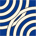 Дизайнерская плитка с узором Круги синяя варинант исполнения - 2 | Loft Concept в Рязани