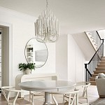 Люстра белая с несколькими ярусами деревянных палочек Bright Wooden Chandelier варинант исполнения - 6 | Loft Concept в Рязани