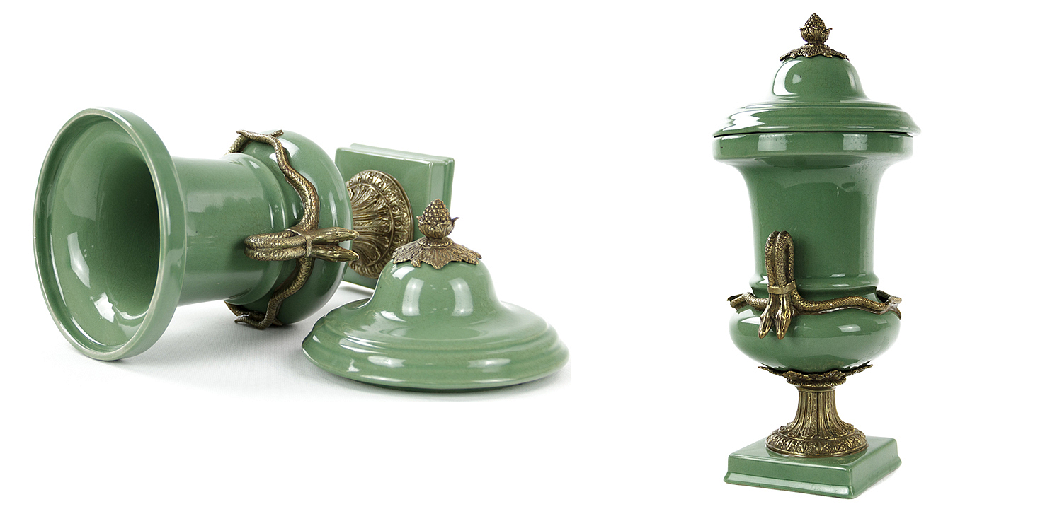 Ваза Selenia Green Vase Bronze Serpents Ваза Selenia Green Vase Bronze Serpents - Loft-Concept в Рязани