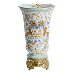 Ваза из фарфора на бронзовом основании Turquoise Blooming Garden варинант исполнения - 1 | Loft Concept в Рязани