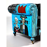 Кресло "Баския и Уорхол" Basquiat Warhol graffiti chair натуральная кожа варинант исполнения - 4 | Loft Concept в Рязани