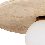 Потолочный светильник из травертина с плафоном из белого матового стекла Marble Glow варинант исполнения - 1 | Loft Concept в Рязани