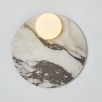 Бра круглое с каменным основанием и плафоном из стекла Shaw Marble Lighting варинант исполнения - 1 | Loft Concept в Рязани