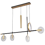 Линейная металлическая геометрическая люстра Geometry Crystal Linear Chandelier варинант исполнения - 1 | Loft Concept в Рязани