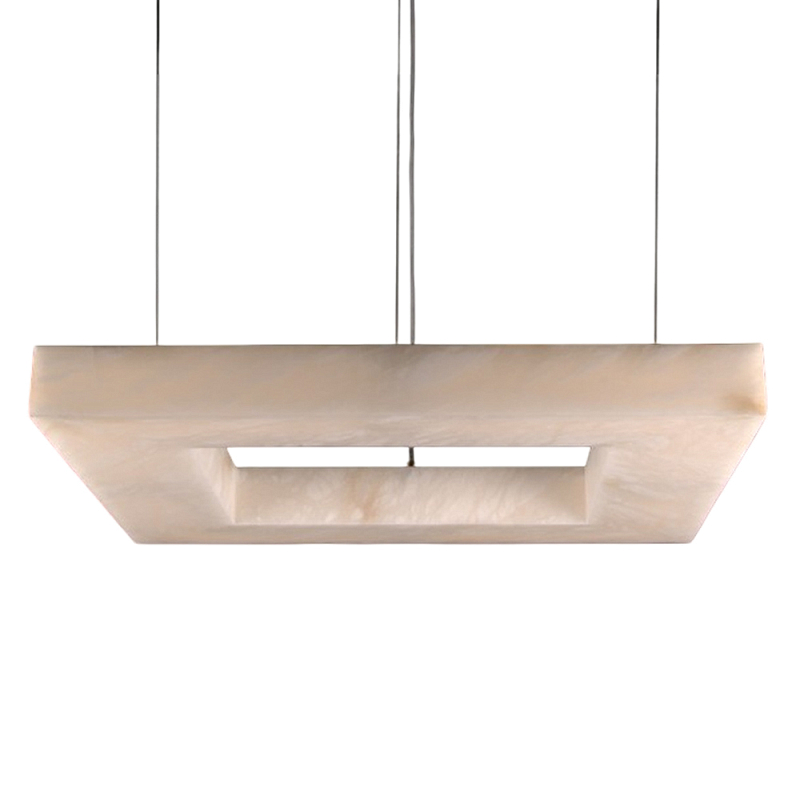 Люстра с квадратным каменным плафоном Calcite Square Light Латунь Белый Люстра с квадратным каменным плафоном Calcite Square Light Латунь Белый в Рязани | Loft Concept