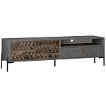 ТВ-тумба с раздвижными дверцами Mallin Metal TV Stand варинант исполнения - 1 | Loft Concept в Рязани