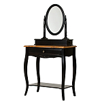 Трельяж черный из массива березы с зеркалом и ящиком Vintage варинант исполнения - 1 | Loft Concept в Рязани