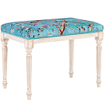 Банкетка из массива бука с цветочным принтом Turquoise Beige Chinoiserie Imperial  Garden Banquette варинант исполнения - 1 | Loft Concept в Рязани