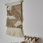 Панно из шерсти и хлопка с узором Beige Calista Cascade варинант исполнения - 4 | Loft Concept в Рязани