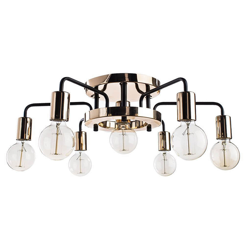 Потолочный светильник Loft Industrial Glossy Gold Ceiling Черный Глянцевое золото Потолочный светильник Loft Industrial Glossy Gold Ceiling Черный Глянцевое золото в Рязани | Loft Concept