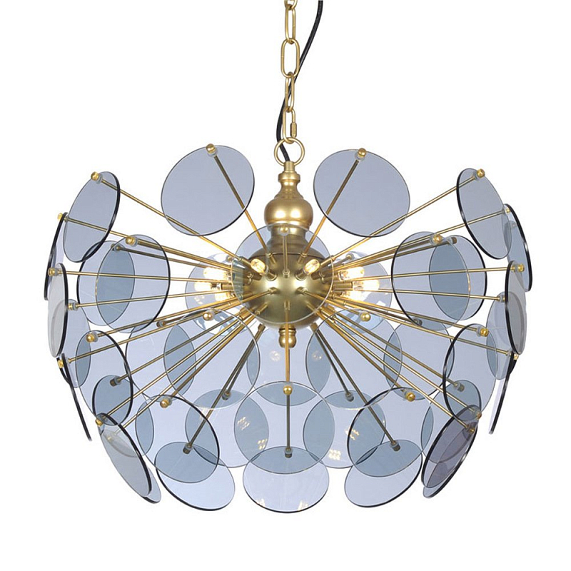Люстра Sputnik Glass Lenz Chandelier Голубой пастельный Глянцевое золото Люстра Sputnik Glass Lenz Chandelier Голубой пастельный Глянцевое золото в Рязани | Loft Concept