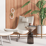 Бра с белым плафоном в форме восьмерки и круглым основанием Luke Lampco Tracer Lamp варинант исполнения - 6 | Loft Concept в Рязани