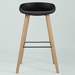 Барный стул на ножках из натурального дерева Boras Black варинант исполнения - 3 | Loft Concept в Рязани