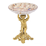 Чаша с цветочным орнаментом на ножке в виде бронзового ангела Eden Garden варинант исполнения - 1 | Loft Concept в Рязани