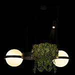 Подвесной светильник с 2-мя шарообразными плафонами и цилиндрическим спотом Light of Еyes варинант исполнения - 5 | Loft Concept в Рязани