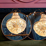 Зеркало настенное в раме золотого цвета с декором птица на ветке Mirror Portal варинант исполнения - 3 | Loft Concept в Рязани