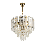 Люстра многоярусная с овальными прозрачными подвесками 36 см Harmonica варинант исполнения - 2 | Loft Concept в Рязани