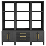 Модульный стеллаж Primo из трех составных элементов Черный дуб варинант исполнения - 1 | Loft Concept в Рязани