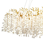 Линейная люстра с круглыми хрустальными подвесками Fairytree Gold Crystal Branches Linear Chandelier  варинант исполнения - 2 | Loft Concept в Рязани