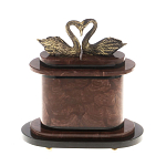 Часы настольные из натурального камня с декором в виде двух лебедей Swans Stone Clock варинант исполнения - 7 | Loft Concept в Рязани